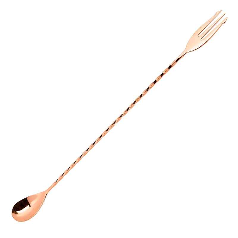 Łyżka barmańska vintage z widelczykiem 28 cm