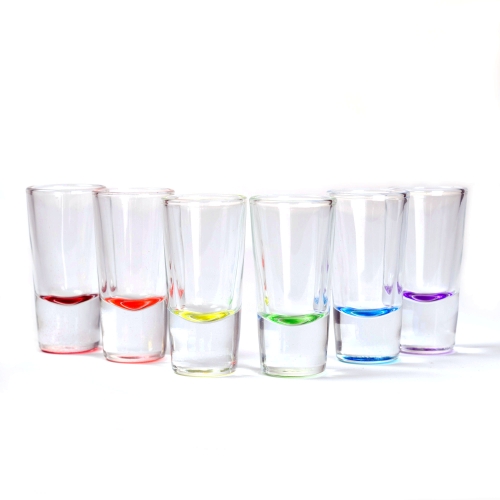 Kieliszki do shotów 25 ml z kolorowym dnem (6 szt.)
