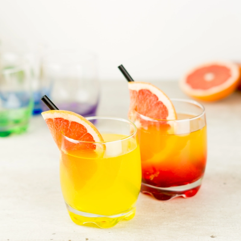 Szklanki do drinków 250 ml z kolorowym dnem (6szt.)