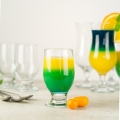 Szklanki do drinków, koktajli - zestaw 18 el. (12 szkl. + 6 łyż.)