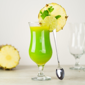 Szklanki do drinków, koktajli - zestaw 12 el. (6 szkl. + 6 łyż.)