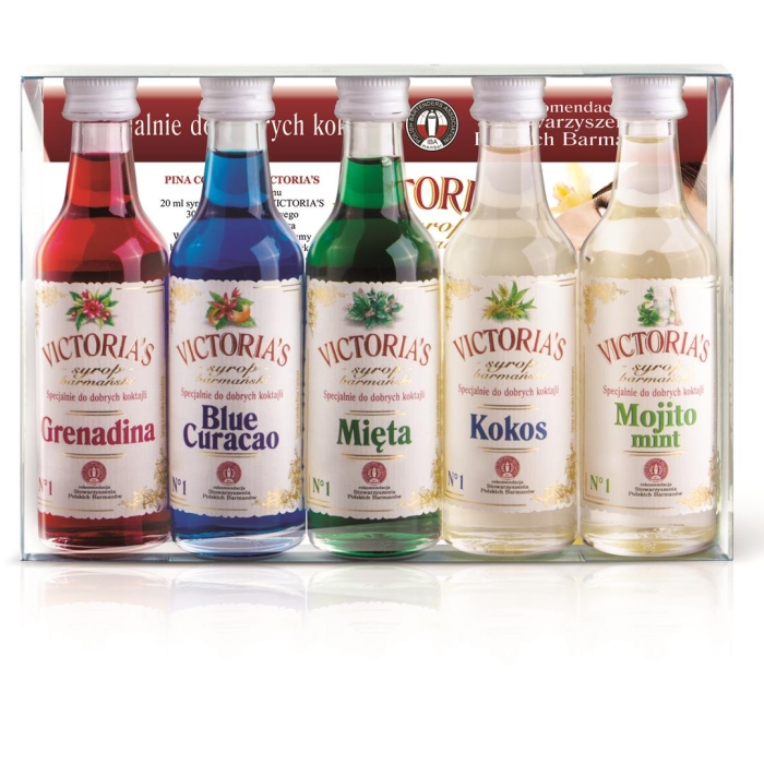 Syropy barmańskie, do drinków MIX 5x50 ml