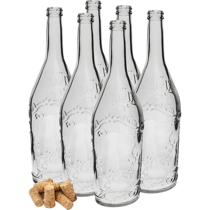 Butelki na nalewki 500 ml 6 szt. z korkami