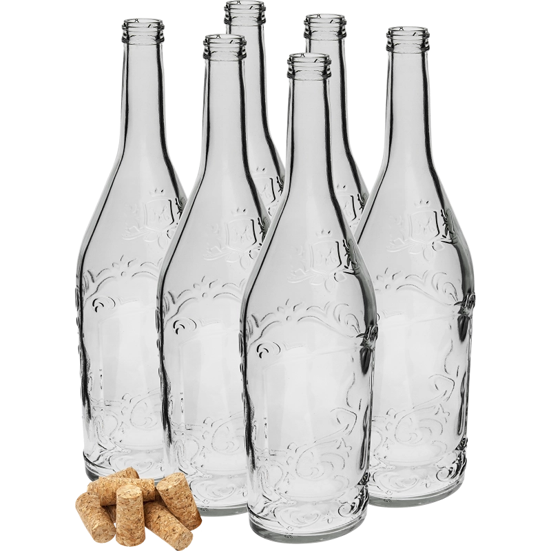 Butelki na nalewki 500 ml 6 szt. z korkami