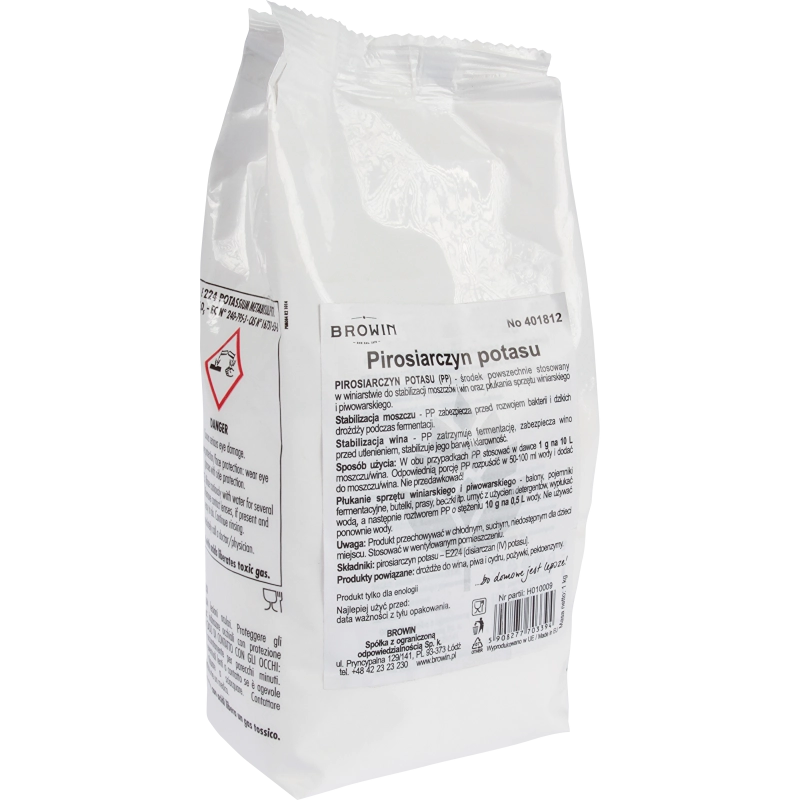 Pirosiarczyn potasu 1 kg do mycia butelek i dezynfekcji