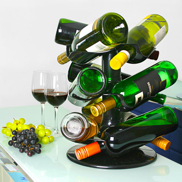 Stojak na wino, rotacyjny, na 9 butelek
