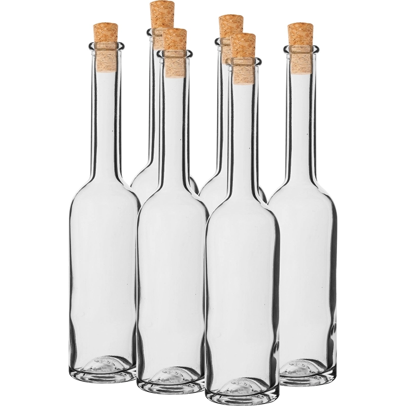 Butelki na nalewki 100 ml, 6 szt, z korkami