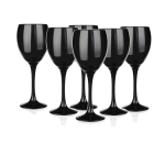 Czarne kieliszki do wina, drinków 300 ml 6 szt