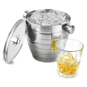 Wiaderko do lodu z pokrywką 1,8 l ze stali nierdzewnej
