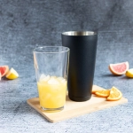Shaker do drinków bostoński czarny, kubek ze stali nierdzewnej i szklanica 840 i 470 ml