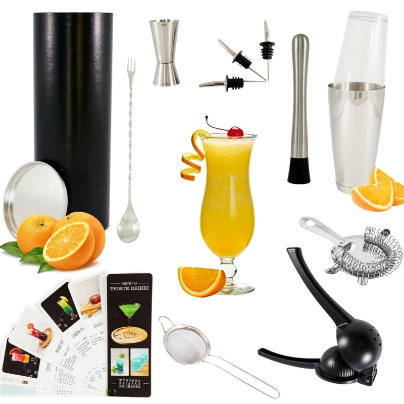 Zestaw barmański Hawana z książką 'Proste drinki' w eleganckim opakowaniu