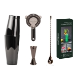 Zestaw barmański BLACK z shakerem TIN-TIN i książka DRINKI ŚWIATA