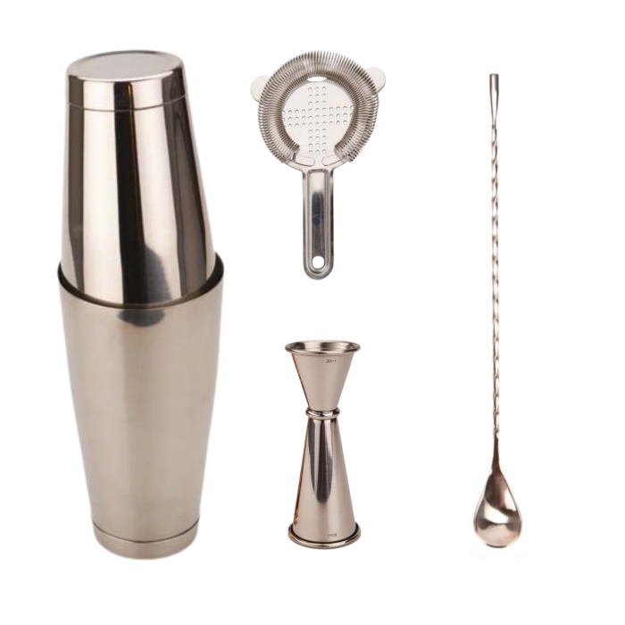 Zestaw barmański STEEL z shakerem TIN-TIN