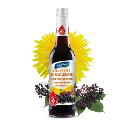 Syrop CZARNY BEZ i MNISZEK LEKARSKI 320 ml WZMOCNIENIE z WITAMINĄ C