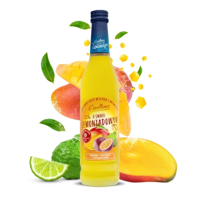 Syrop o smaku LEMONIADA MANGO MARAKUJA BERGAMOTKA 430 ml z WITAMINĄ D