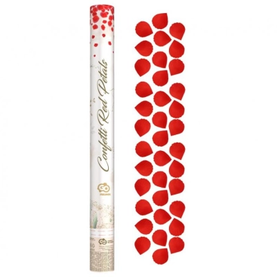 Konfetti tuba płatki róż czerwone 60 cm