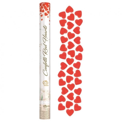 Konfetti tuba serca czerwone 60 cm