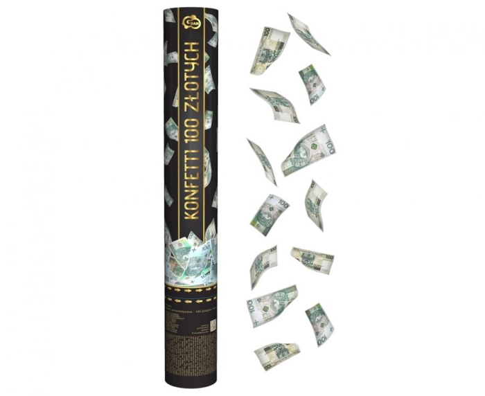 Konfetti banknoty 100 złotych 40 cm