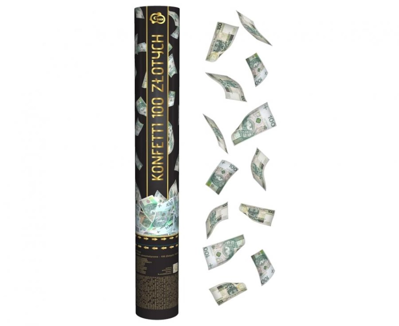 Konfetti banknoty 100 złotych 40 cm