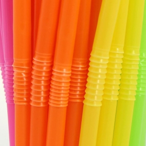 Słomki do picia łamane wielorazowe mix kolorów 500 szt 5x210 mm
