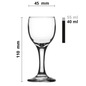 Kieliszki do wódki, shotów, likieru 40 ml 6 szt