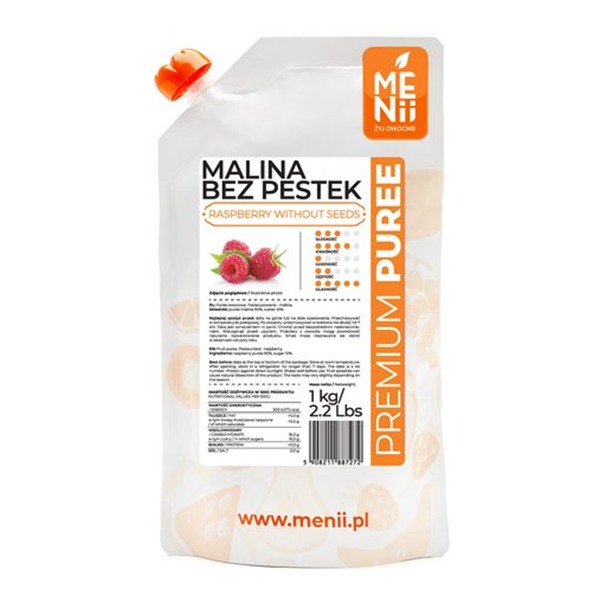 Pulpa malinowa bez pestek 1 kg, puree malinowe premium