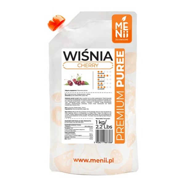 Puree wiśniowe 1 kg, pulpa z wiśni premium