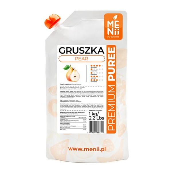 Puree z gruszki 1 kg, pulpa gruszkowa premium