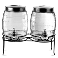 Zestaw 2 słoje (beczki) z kranikiem na stojaku
